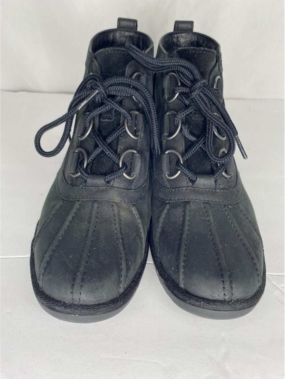 Ugg Womens Heather Waterproof Leather Ankle Boot Size 8 Wool Lined 1095156